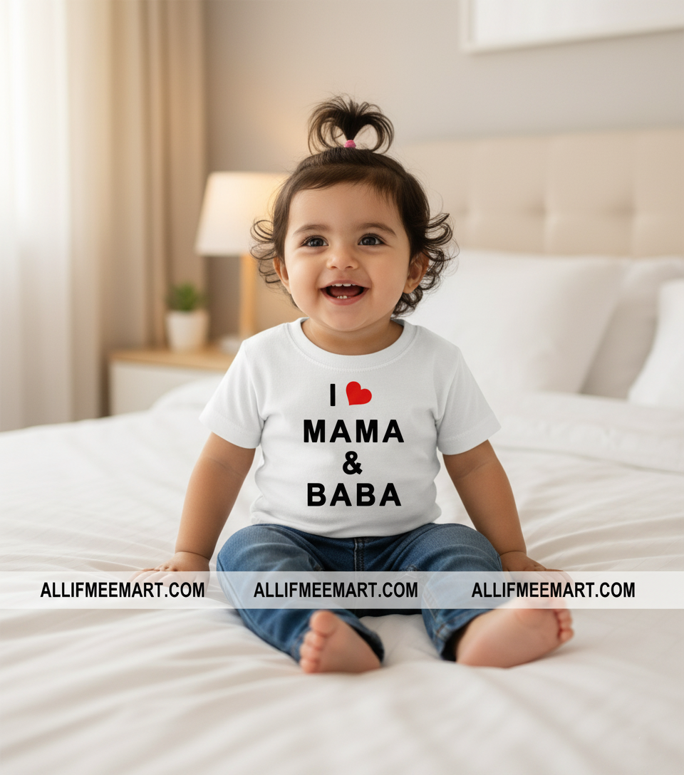 I ❤ Mama & Baba Kids T-Shirt