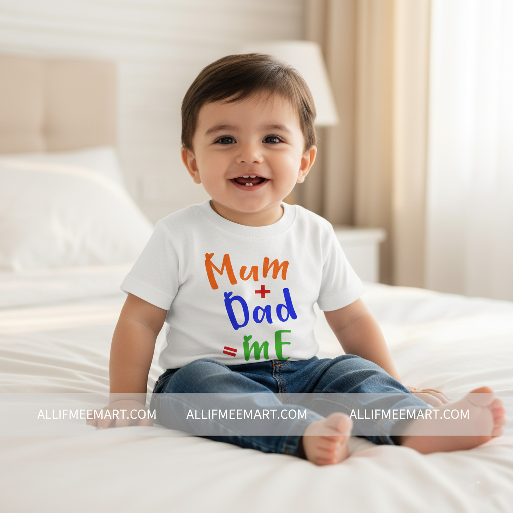 Mum + Dad = Me Kids T-Shirt