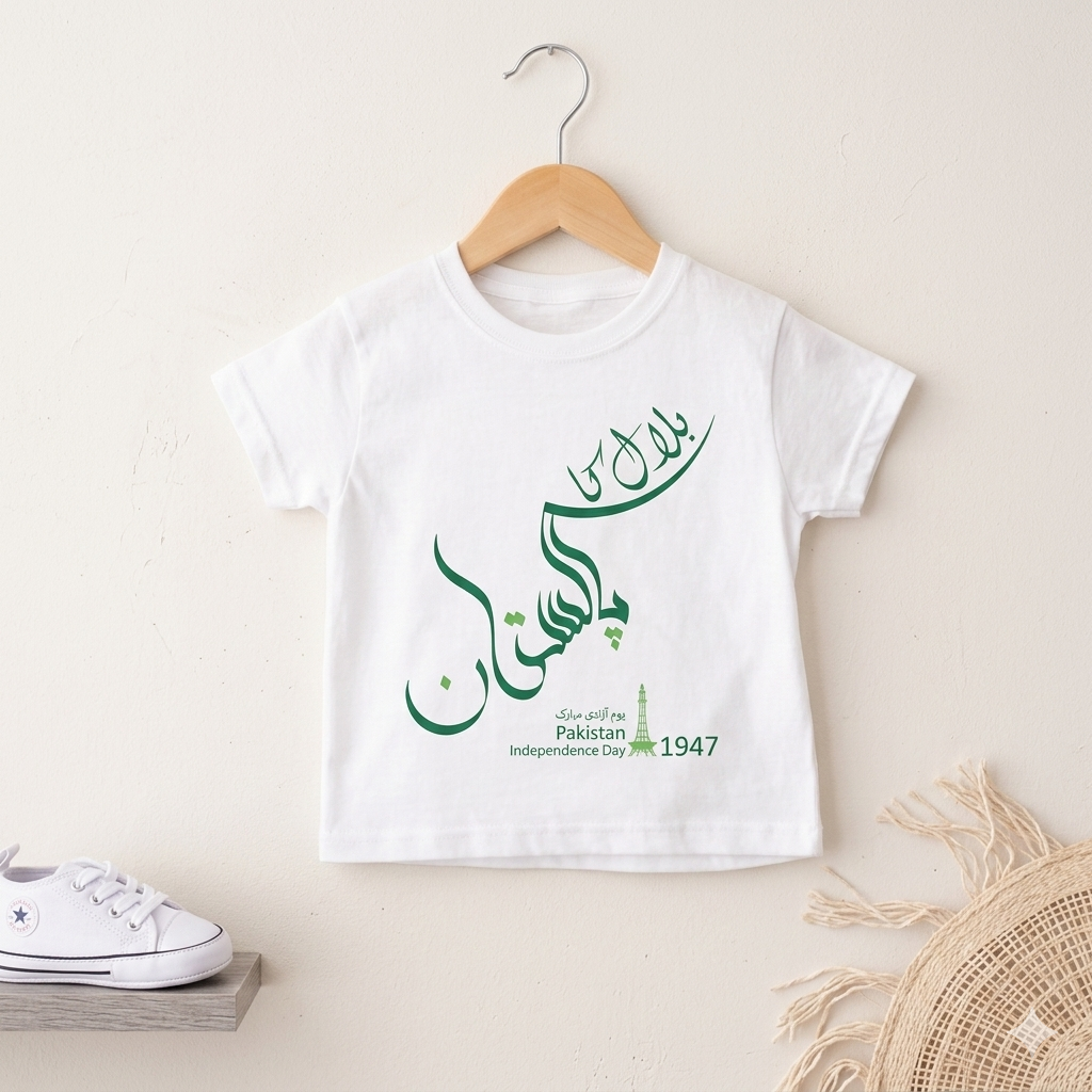 Bilal Ka Pakistan - Beautiful Urdu Calligraphy Independence Day Kids T-Shirt