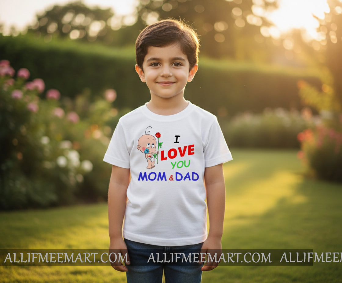 I Love You Mom & Dad Kids T-Shirt