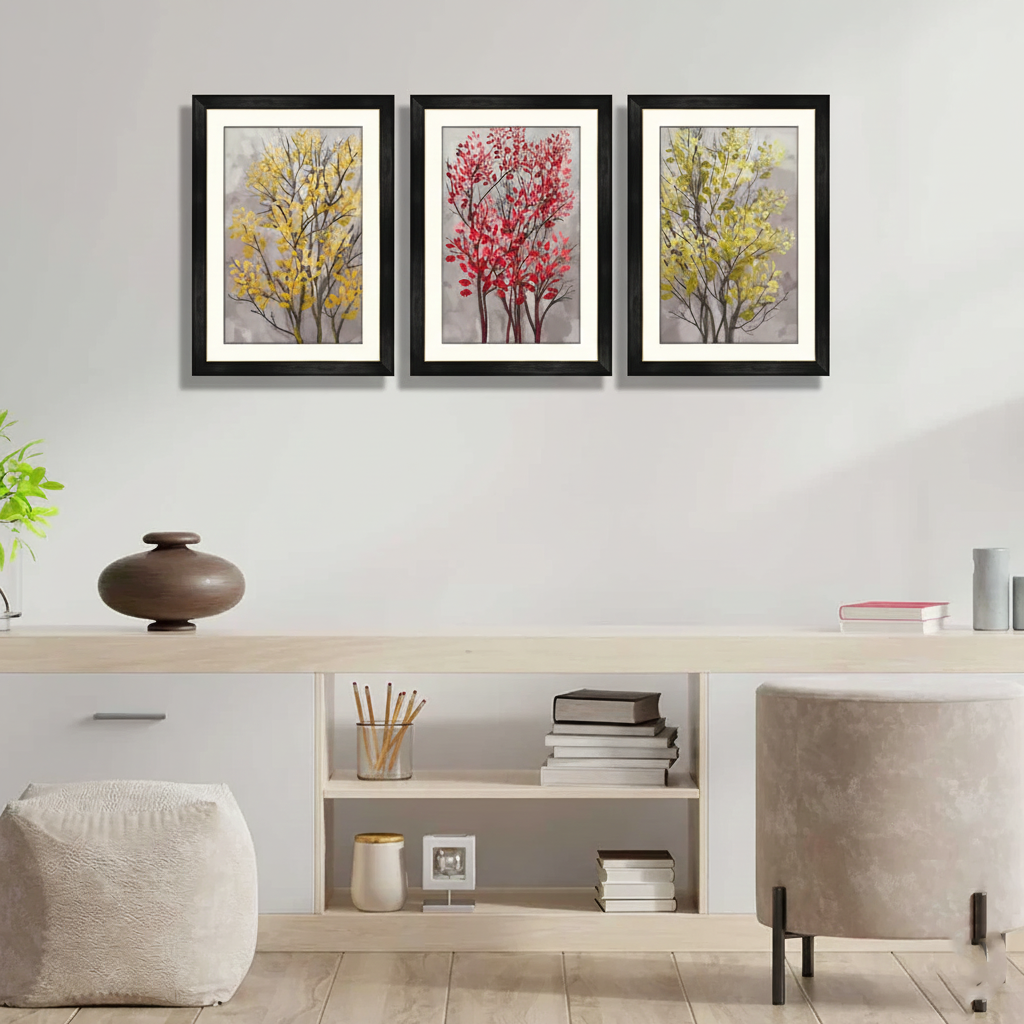 Trio of Abstract Tree Art Frames