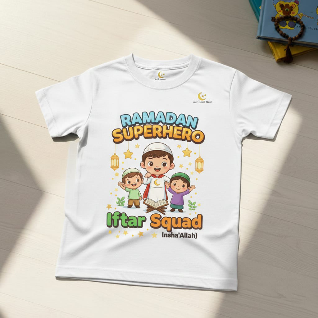 Ramadan Superhero & Iftar Squad – "Insha-Allah" Premium Kids Tee