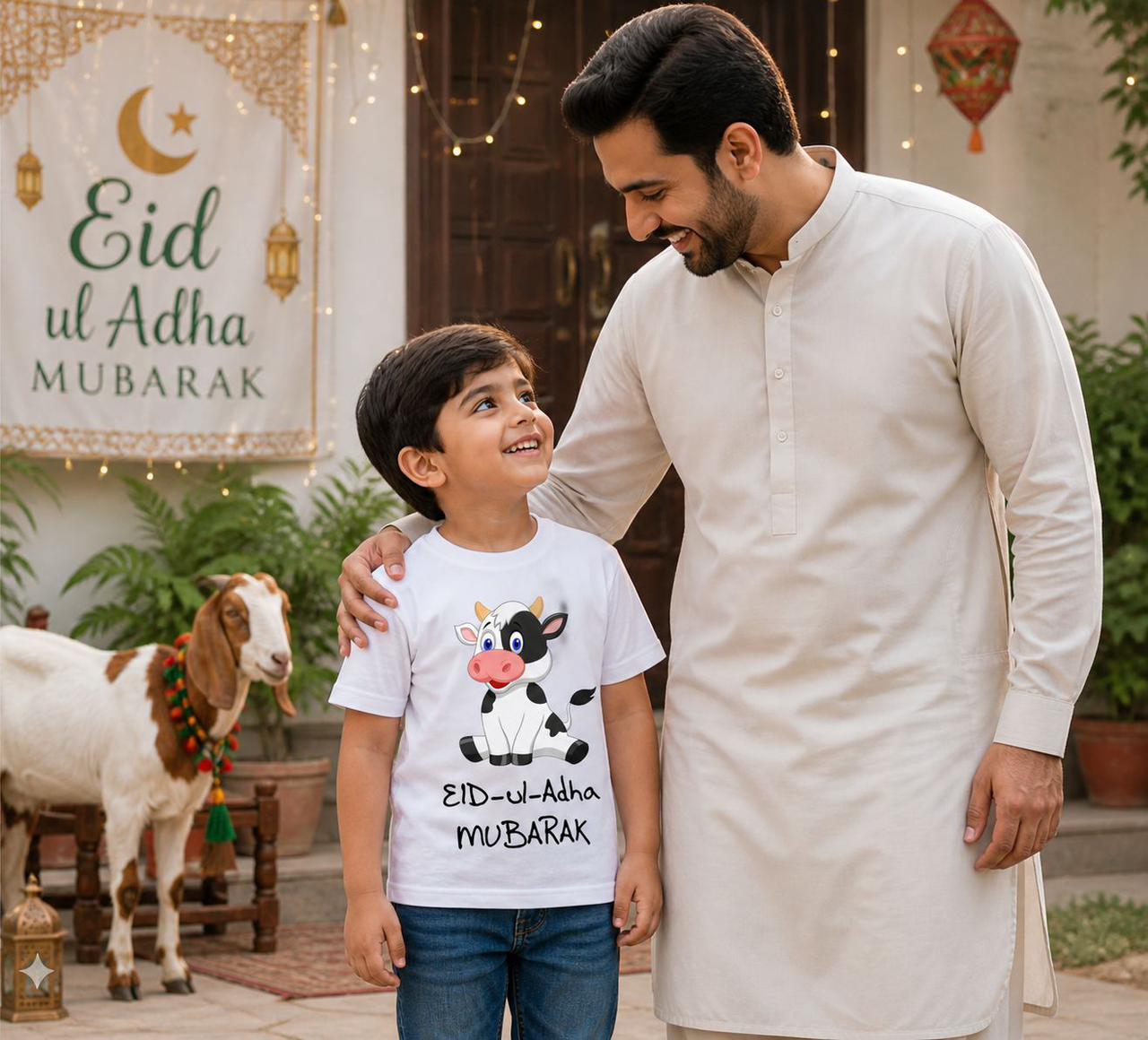 Eid-ul-Adha Mubarak Kids Graphic T-Shirt (Bakra Edition)
