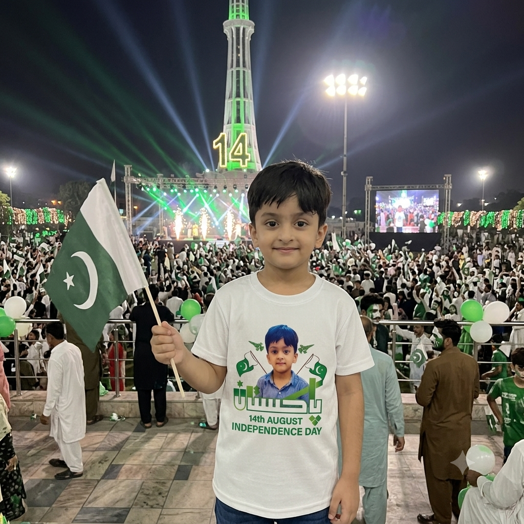 14 August Special Personalized Kids T-Shirt 🇵🇰