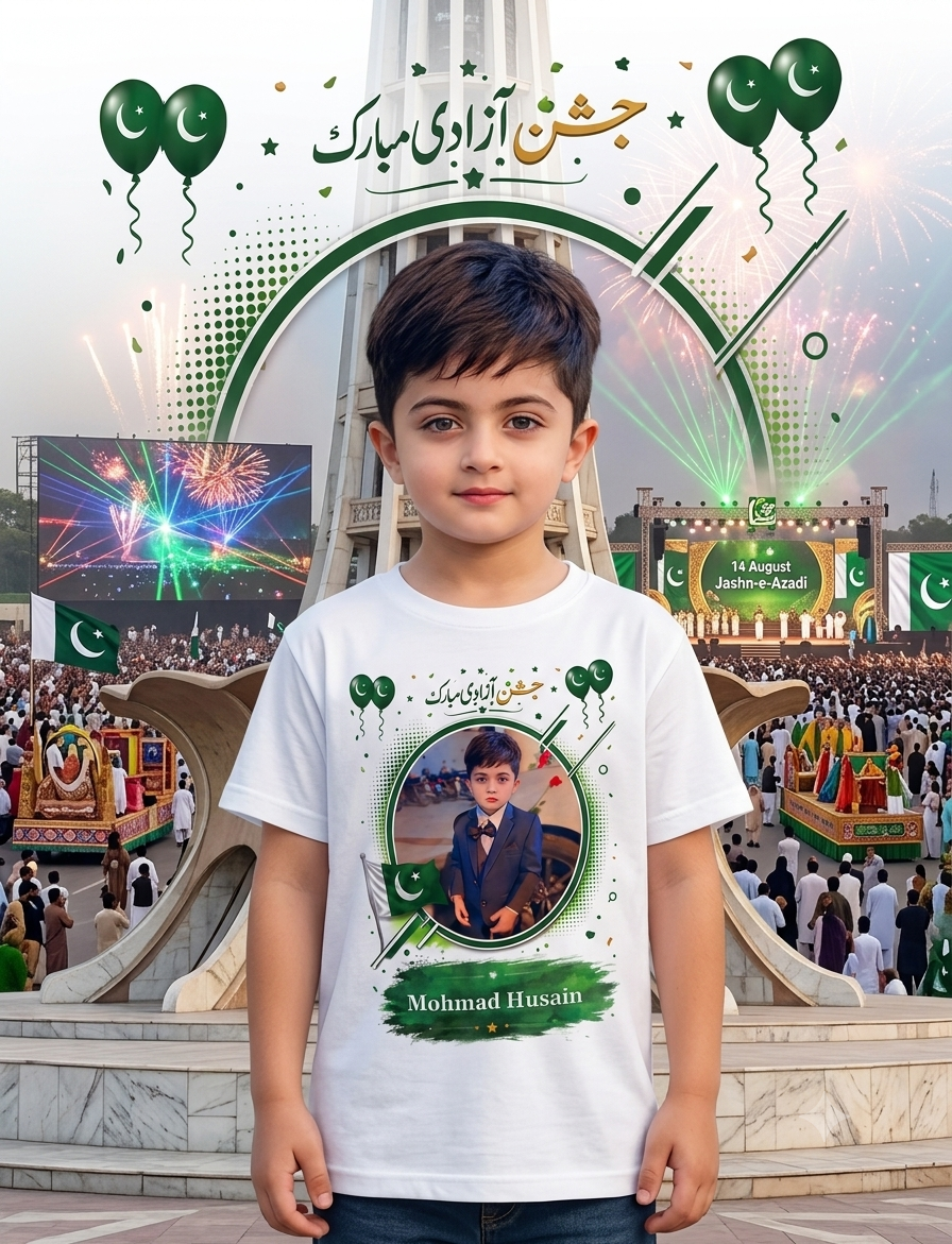 14 August Special Personalized Kids T-Shirt 🇵🇰