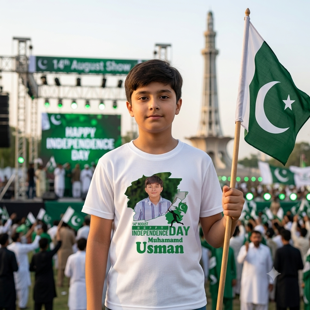 14 August Special Personalized Kids T-Shirt 🇵🇰