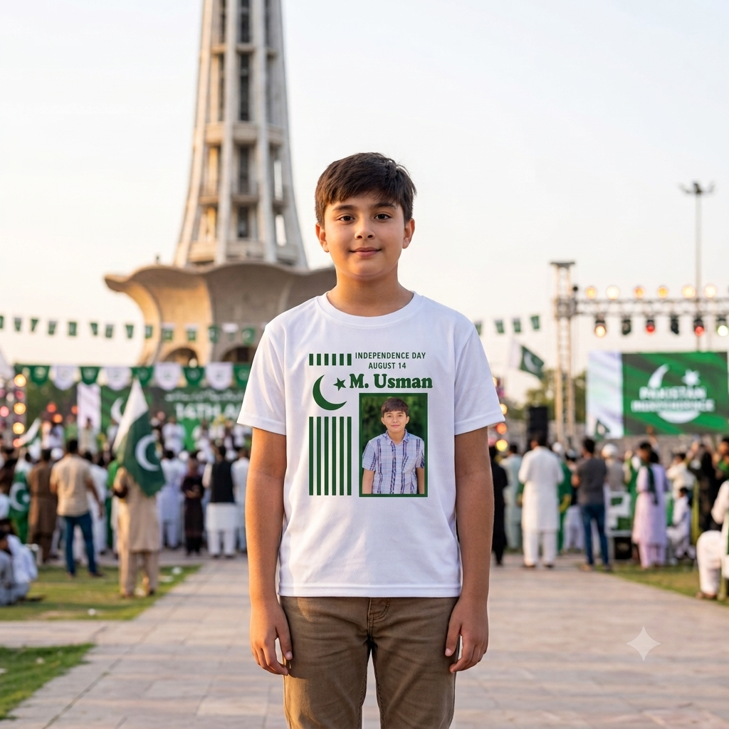 14 August Special Personalized Kids T-Shirt 🇵🇰