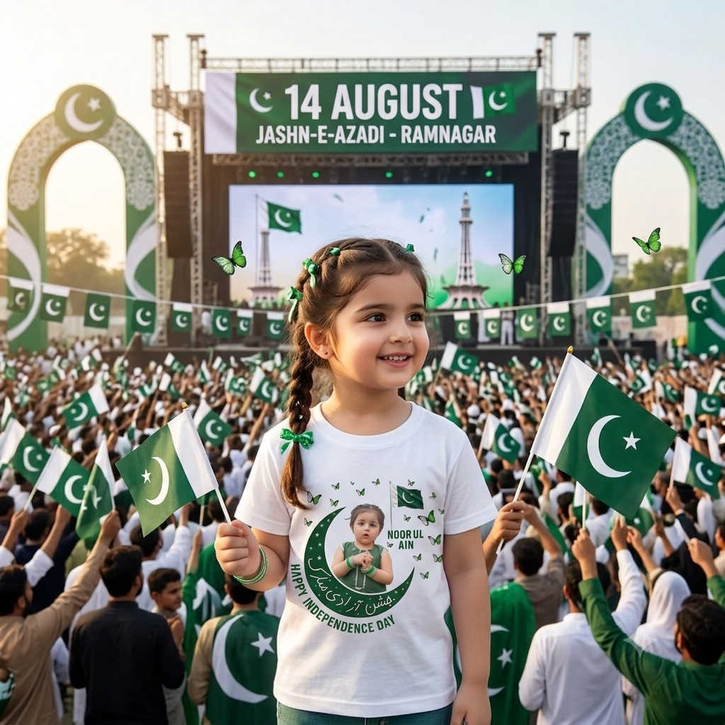 14 August Special Personalized Kids T-Shirt 🇵🇰
